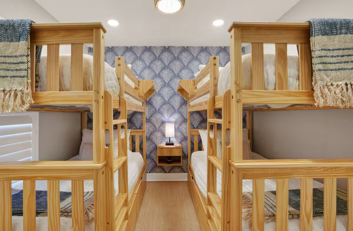 Bunk room with twin bunk beds