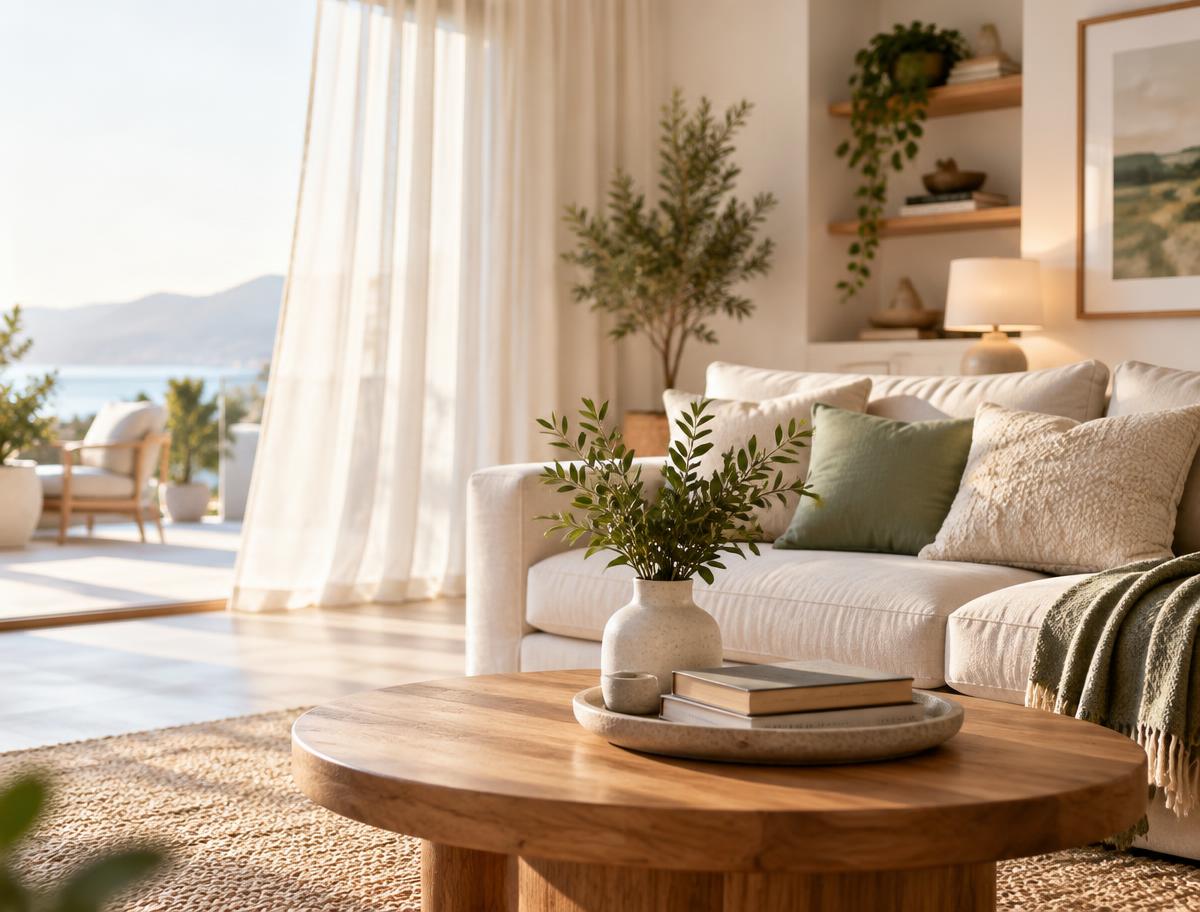 Warm, inviting hospitality interior with soft natural light